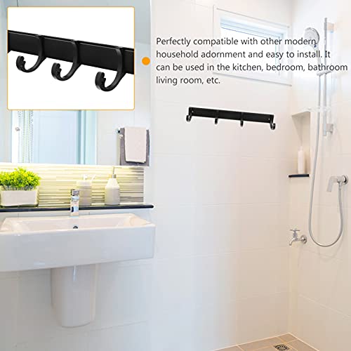 LIFKOME Coat Rack Wall Mounted Coat Hooks for Hanging Coats Heavy Duty Metal Hook Rack Rail with 6 Hooks Stainless Steel Metal Decorative Hook Rail Entryway Hanging Coat Rack Bathroom Kitchen