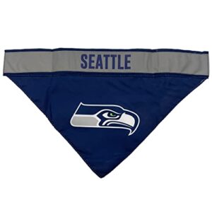 Pets First NFL Seattle Seahawks TIE Bandana, Large/X-Large. Dog Football Reflective Bandana Scarf Bib for Pet, Cat, or Dog. The Ultimate Game-Day, Party Bandana