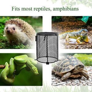 3 Pieces Reptile Heater Guard Anti Scald Lamp Covers Heat Protector Heat Lamp Mesh Cover Heating Lamp Lampshade Ceramic Light Bulb Enclosure for Lizards Snakes Reptile Cage Supplies, Round Shape