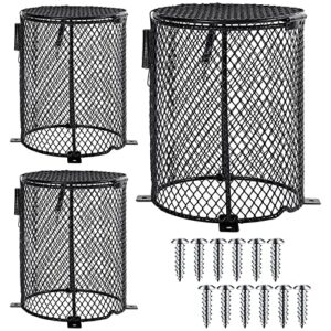 3 pieces reptile heater guard anti scald lamp covers heat protector heat lamp mesh cover heating lamp lampshade ceramic light bulb enclosure for lizards snakes reptile cage supplies, round shape