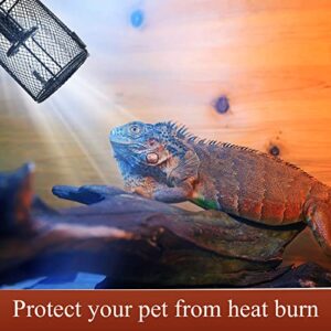 3 Pieces Reptile Heater Guard Anti Scald Lamp Covers Heat Protector Heat Lamp Mesh Cover Heating Lamp Lampshade Ceramic Light Bulb Enclosure for Lizards Snakes Reptile Cage Supplies, Round Shape