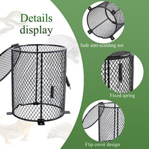 3 Pieces Reptile Heater Guard Anti Scald Lamp Covers Heat Protector Heat Lamp Mesh Cover Heating Lamp Lampshade Ceramic Light Bulb Enclosure for Lizards Snakes Reptile Cage Supplies, Round Shape