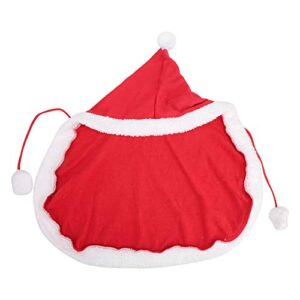 LIYJTK Winter pet New Year's cat and Dog Clothes Costumes Christmas red Cape with hat New Year's Small red Cape Warm Funny pet Dress up Puppy Kitten pet Clothes(M)