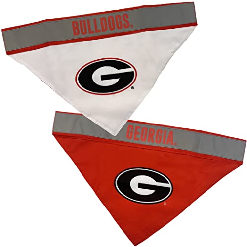 Pets First NCAA Georgia Bulldogs TIE Bandana, Small/Medium. Dog Football Reflective Bandana Scarf Bib for Pet, Cat, or Dog. The Ultimate Game-Day, Party Bandana