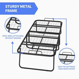 ZAFLY Folding Bed with 4 Inch Mattress,Rollaway Folding Guest Bed Fold Up Bed with Lockable Wheels,Space Saving Foldable Bed Portable Bed,Rollaway Bed with Folding Mattress for Adults,75 x 31 Inch