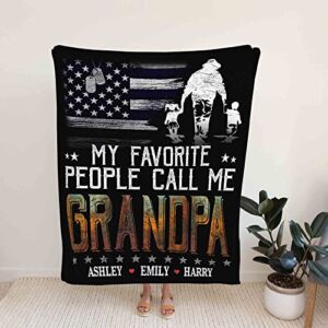 customized my favorite people call me grandpa blanket us american flag veteran grandpa blanket veteran papa blanket veterans day gifts christmas 2022 gifts for veteran grandpa dad father in law