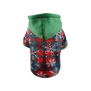 dog flannel shirt pet christmas hooded cotton sweatshirt holiday puppy costume sweatshirt dog clothes boy