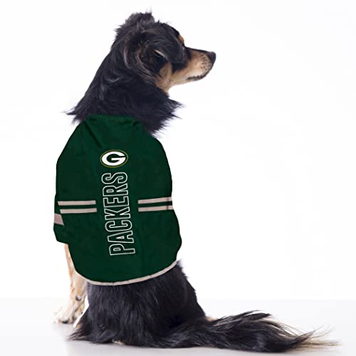 Pets First NFL Green Bay Packers Dog T-Shirt, Football Dogs & Cats Shirt - Durable Sports PET TEE - 3 Sizes, NFL PET Outfit, Reflective TEE Shirt in Team Color, Cool Football Dog Tee