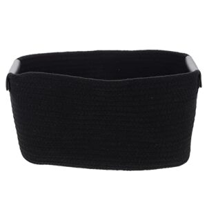luozzy storage basket tabletop basket no lid cotton rope woven table storage basket (black)