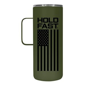 hold fast freedom flag stainless steel tumber w/handle, army green, 22 oz