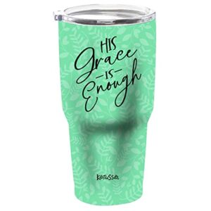 kerusso his grace is enough stainless steel tumber, teal, 30 oz