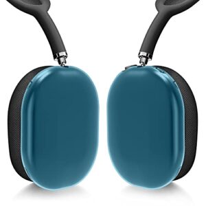 kwmobile Covers Compatible with Apple AirPods Max Cases - 2X Soft TPU Ear Cup Case Protectors - Light Blue/Transparent