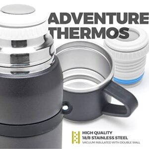 BALIBETOV Camping Thermos for Mate - Vacuum Insulated With Double Stainless Steel Wall- A Mate Thermos Specially Designed as Mate Argentino Kit that includes Bombilla and Mate Cup (Black)