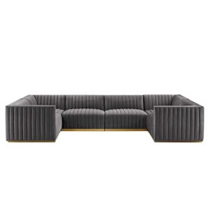 Modway Conjure Sectional, Gold Gray