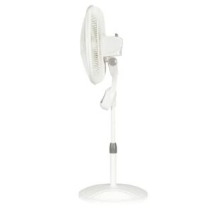 Lasko 16" 3-Speed Pedestal Fan with Remote Control LED Display Widespread Oscillation Auto-Off Timer Adjustable Height Easy-Grip 1646 (Renewed)