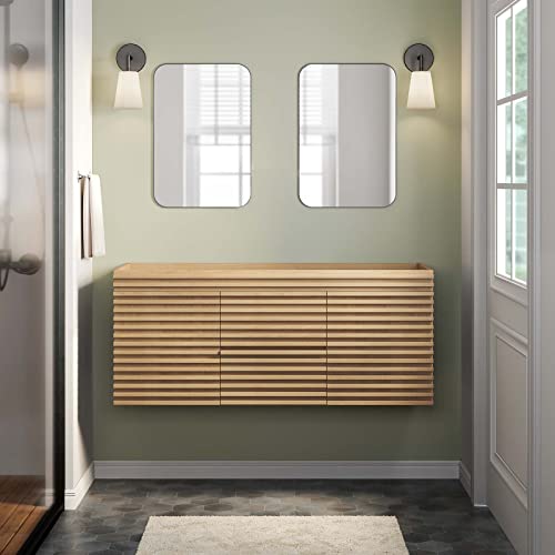 Modway Render 48" Double Sink Compatible (Not Included) Bathroom Vanity Cabinet in Oak