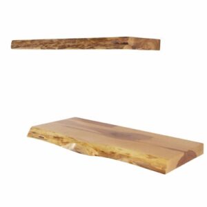 vintayard rustic wood floating shelves, distressed wooden shelf for farmhouse wall decor, set of 2 shelves made from solid cedar wood (17 in)