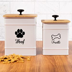 Dog Treat Container Airtight Set of 2 - 8x6" & 7x5" Dog Treat Jars with Lids Airtight - Dog Treat Jars for Kitchen Counter - Dog Treat Canister - Big Dog Cookie Jar Dog Treat Jar - Pet Treat Container