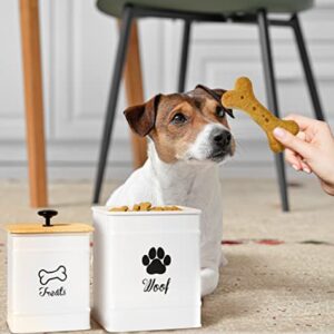 Dog Treat Container Airtight Set of 2 - 8x6" & 7x5" Dog Treat Jars with Lids Airtight - Dog Treat Jars for Kitchen Counter - Dog Treat Canister - Big Dog Cookie Jar Dog Treat Jar - Pet Treat Container