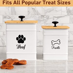 Dog Treat Container Airtight Set of 2 - 8x6" & 7x5" Dog Treat Jars with Lids Airtight - Dog Treat Jars for Kitchen Counter - Dog Treat Canister - Big Dog Cookie Jar Dog Treat Jar - Pet Treat Container