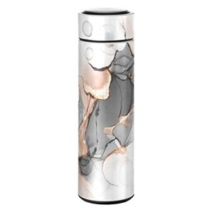 cataku pink gold marble water bottle insulated 16 oz stainless steel flask thermos bottle for coffee water drink reusable wide mouth vacuum travel mug