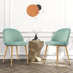 lssbought modern velvet dining chairs dining room chairs with metal legs,set of 2 (green)