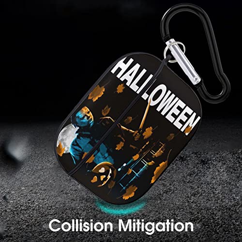 ZHANGXM Compatible with Airpods Pro Case Halloween Michael Myers Soft Flexible Skin Case Cover for Girls and Boys with Keychain