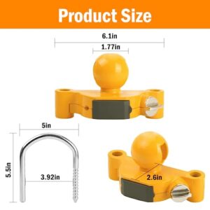 ouyanglong Heavy-Duty Steel U-Shape Combination Trailer Hitch Lock Adjustable Tow Ball Coupler Lock Storage Security Fits 1-7/8”,2”,2-5/16” Universal Coupler for RVs and Various Travel Trailers Yellow