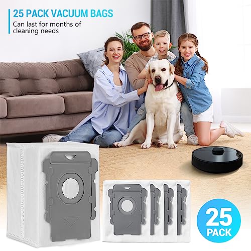 kancehinage 25 Pack Vacuum Bags Compatible with iRobot Roomba Bags i & s & j Series, Replacement for i3+(3550) i4+(4552) i6+(6550) i7+(7550) i7Plus j7+ i8+(8550) s9 s9+(9550) Automatic Dirt Disposal Bags, Effective Dust Filtration (25 pack)