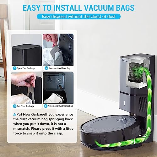 kancehinage 25 Pack Vacuum Bags Compatible with iRobot Roomba Bags i & s & j Series, Replacement for i3+(3550) i4+(4552) i6+(6550) i7+(7550) i7Plus j7+ i8+(8550) s9 s9+(9550) Automatic Dirt Disposal Bags, Effective Dust Filtration (25 pack)