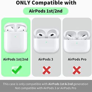 Custom Name AirPods Case for Apple AirPod 2 and 1 Personalized Soft TPU Airpods 2nd 1st Generation Case Cover with Keychain