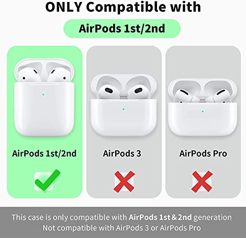 Custom Name AirPods Case for Apple AirPod 2 and 1 Personalized Soft TPU Airpods 2nd 1st Generation Case Cover with Keychain