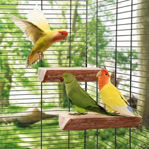 Ipetboom Bird Wooden Perches Platform, 7 Pcs Natural Wood Bird Perch Parrot Cage Perch Wooden Parrot Stand Parrot Stand Branch