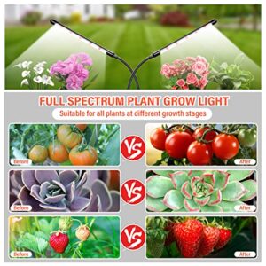Bseah Grow Light Plant Lights for Indoor Plants, 84 LEDs Full Spectrum Clip Plant Growing Lamp, 10-Level Dimmable, Auto On Off Timing 3 9 12Hrs