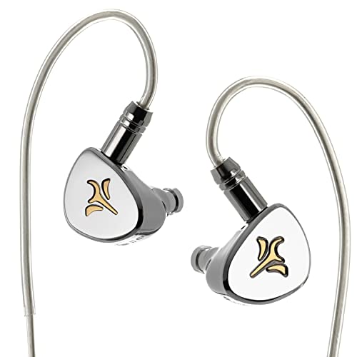 HiFiGo SeeAudio Yume II 1DD + 2BA in-Ear Monitors, Hybrid Drivers IEMs with 3D-Printed Cavity (Silver)