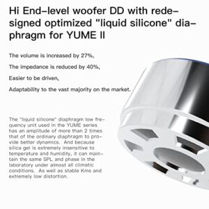 HiFiGo SeeAudio Yume II 1DD + 2BA in-Ear Monitors, Hybrid Drivers IEMs with 3D-Printed Cavity (Silver)