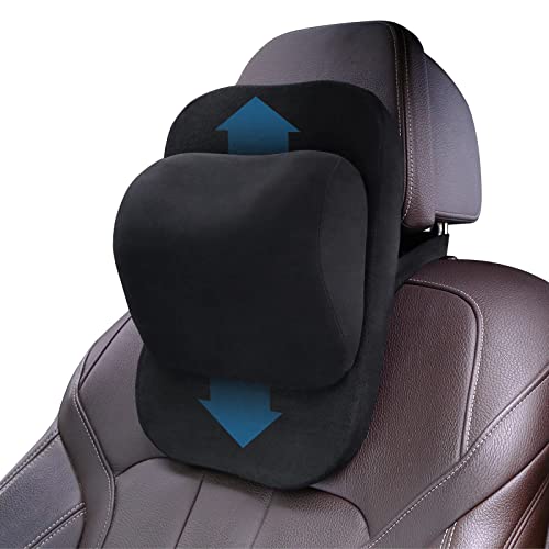 ZATOOTO Adjust Height Car Neck Pillow, Memory Foam Headrest Neck Support Pillow Adjustable Neck Pain Relieved Headrest Driving Seat Cervical Support