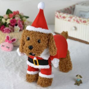 beautydaffy Christmas Pet Clothes Santa Claus Shape Design Comfortable Winter Dog Cat Costumes with Hat