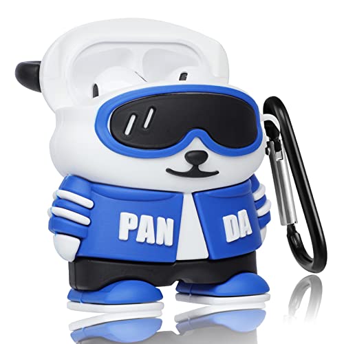 Besoar for AirPods 2&1 Case Cartoon Cute Kawaii Silicone Cases for Apple AirPod Air Pods 1/2 Design Cover Cool Unique Fashion Fun Funny Soft Coves for Girls Girly Boys(Blue Panda)