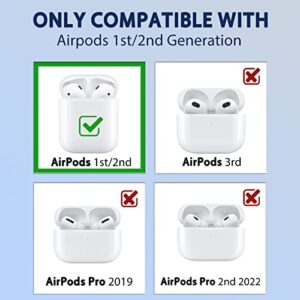 Besoar for AirPods 2&1 Case Cartoon Cute Kawaii Silicone Cases for Apple AirPod Air Pods 1/2 Design Cover Cool Unique Fashion Fun Funny Soft Coves for Girls Girly Boys(Blue Panda)