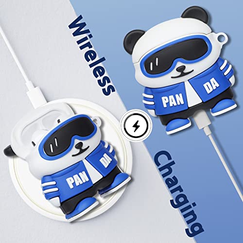 Besoar for AirPods 2&1 Case Cartoon Cute Kawaii Silicone Cases for Apple AirPod Air Pods 1/2 Design Cover Cool Unique Fashion Fun Funny Soft Coves for Girls Girly Boys(Blue Panda)