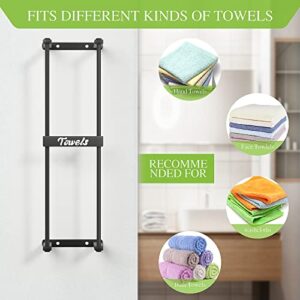 BSSOYAMM Towel Racks for Bathroom Wall Mounted, Towel Storage Organizer for Small Bathroom, Metal Towel Holder for Rolled Bath Towels, Face Towels, Hand Towels, Washcloths