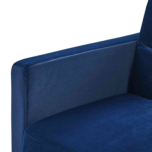 ATY Convertible Sleeper Sofa Bed, 3 in 1 Loveseat Couch with 2 Side Pockets, Put Outbed, USB Socket and Two Pillows, for Living Room, Bedroom, Guestroom, 55.5", Blue