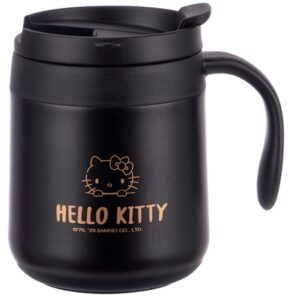 everyday delights hello kitty stainless steel insulated cup with lid, 350ml (black)