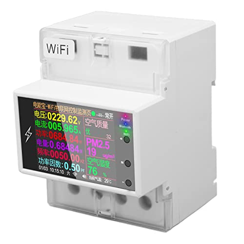 Smart Power Monitor, Sharing Management WiFi Electric Meter Rail Mounting APP Control AC85‑265V for Shopping Mall