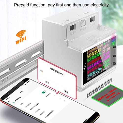 Smart Power Monitor, Sharing Management WiFi Electric Meter Rail Mounting APP Control AC85‑265V for Shopping Mall