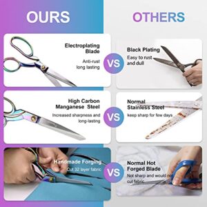 Talerluv Professional Sewing Fabric Scissors, Heavy Duty Sharp Tailor Haberdashery Shear with Fabric Pencil, Pins, Snips, Tape Measure, Seam Ripper for Cutting Leather Cloth Upholstery Dressmaking