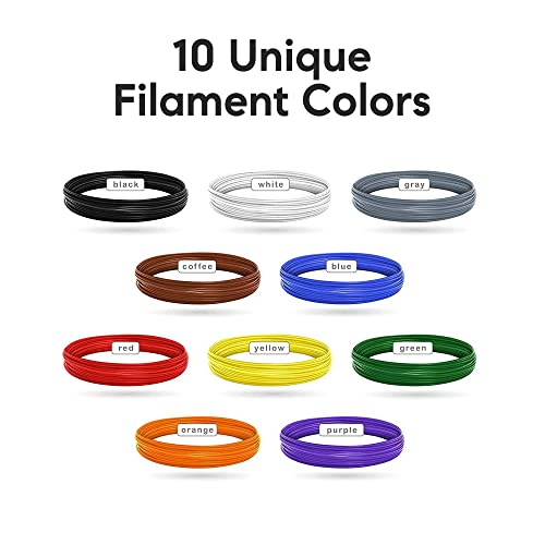 3D Pen Filament Refills - PLA Filament 1.75mm - 10 Colors 3D Pen Refills, 33 ft Each - for 3D Drawing Pen Refill Only (330 ft Total) Sample Pack PLA Refill Kit Printing Accessories for Kids & Adults