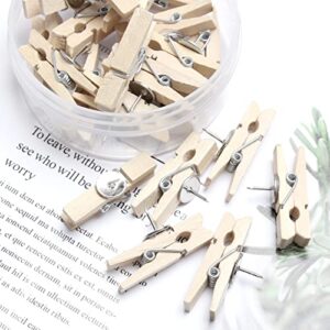 NUTJAM 20Pack Mini Clothespins, Mini Clothes Pins, Wooden Small Clothes Clips for Photos, Clothesline, Bag, Crafts, Art Wall, Pictures