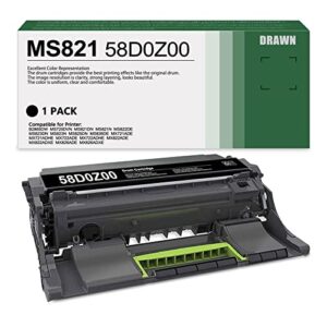 58d0z00 drum unit - dawn 1 pack 58d0z00 imaging drum replacement for lexmark b2865dw ms725dvn ms821dn ms821n ms823dn ms825dn ms826de mx721ade mx722ade mx822ade mx826ade mx826adxe printer